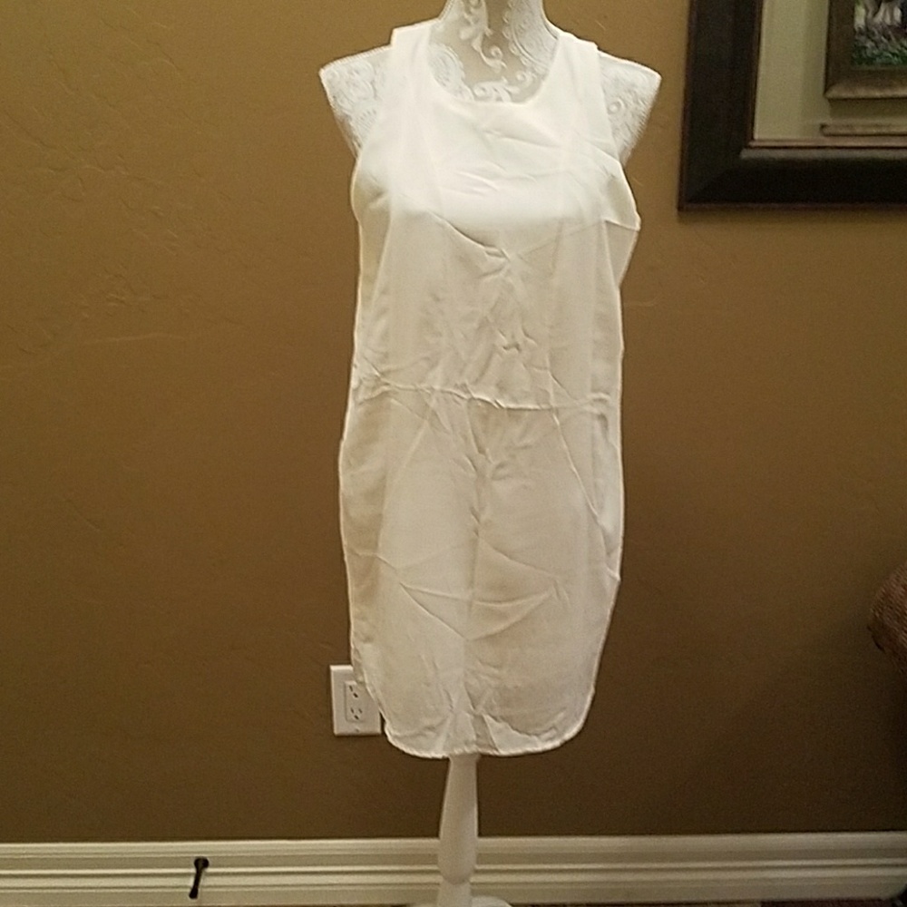 Cream chiffon shift dress